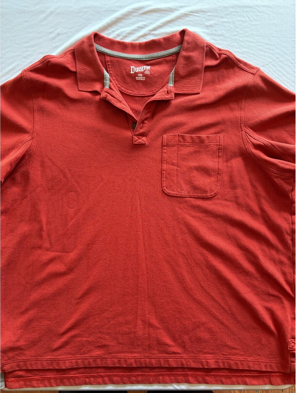 Duluth Trading Co Men’s 2XL Relaxed Fit Red Pocket Polo Shirt